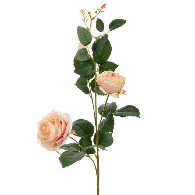 Artificial cream rose stem 3 head 75cm