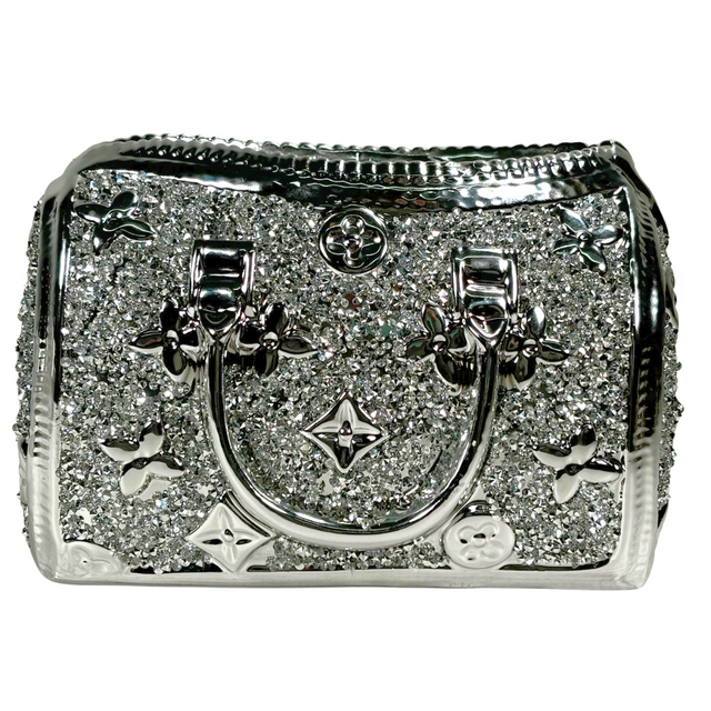 Handbag vase with diamante 20x10x14cm