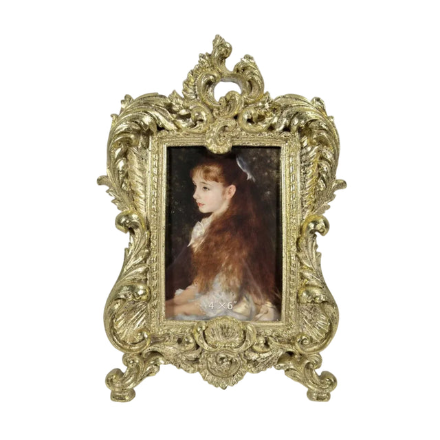 Baroque design photo frame 11.684cm - gold