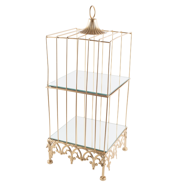 Square Gold Cage Medium 56X22X22cm
