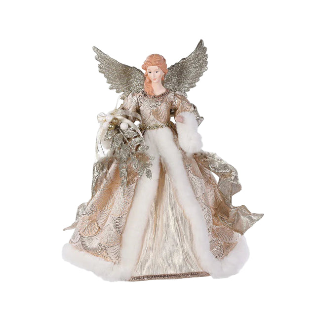 Pink and gold brocade angel 40cm