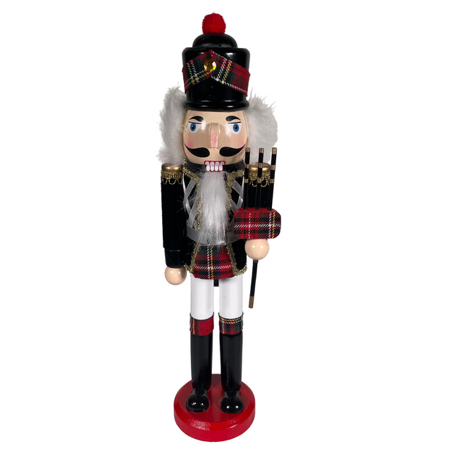 Nutcracker wood 10x9x38cm - with present