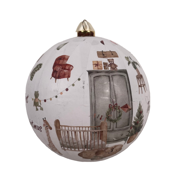 Xmas bauble Styrofoam 10cm - My first Christmas - Cot and cupboard