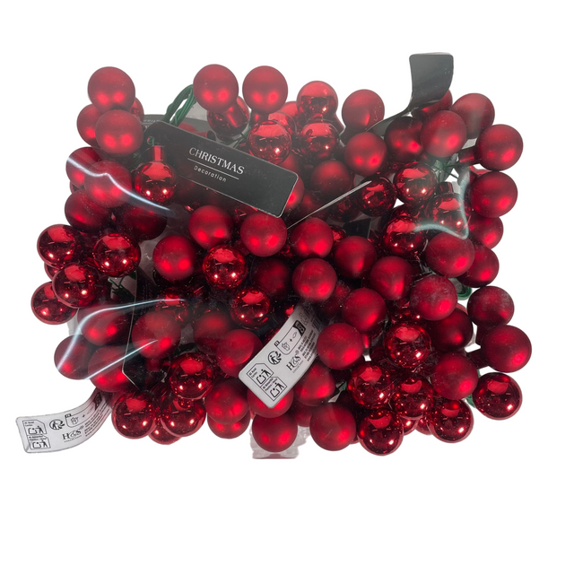 Xmas bauble 2cm on wire - Red