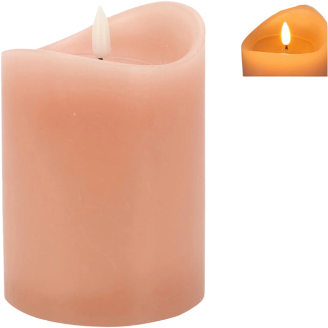 Led Candle 90X125mm Pink