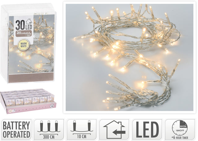 Led Lights 30 Led Bo warm white with timer
