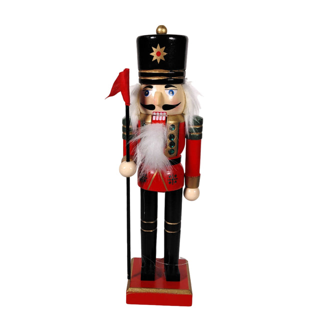Nutcracker, pinewood 9x6x25cm - with stick with flag