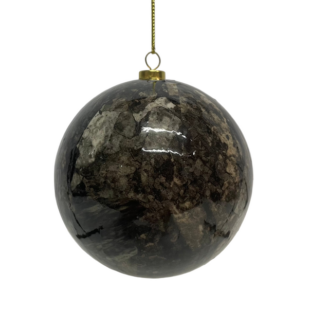 Xmas Ball, Paper Glue Style, Styrofoam And Paper 10Cm, Black