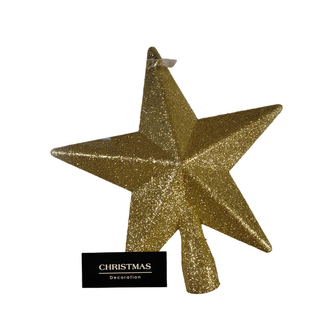 Tree Topper 19cm - Gold glitter