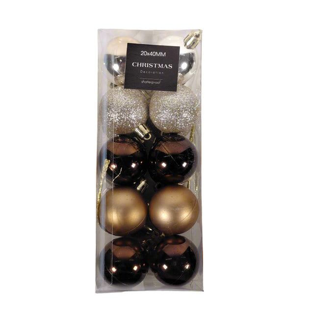 Xmas ball set of 20 4cm - Amber