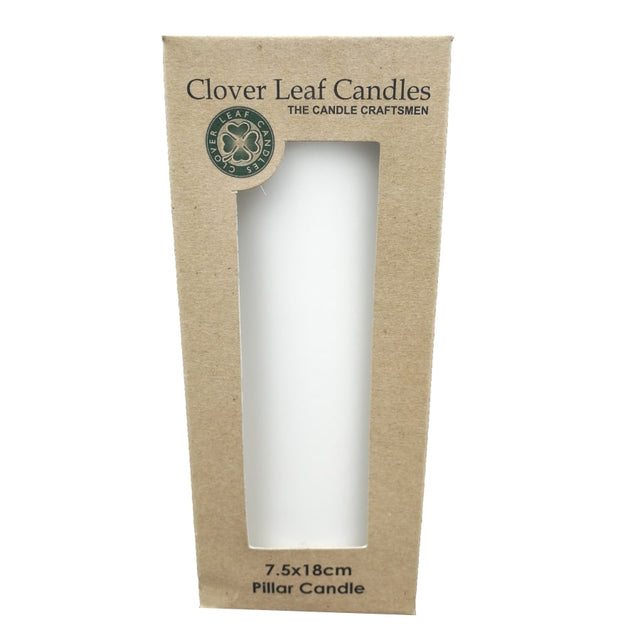 Candle Pillar White 7.5X18cm