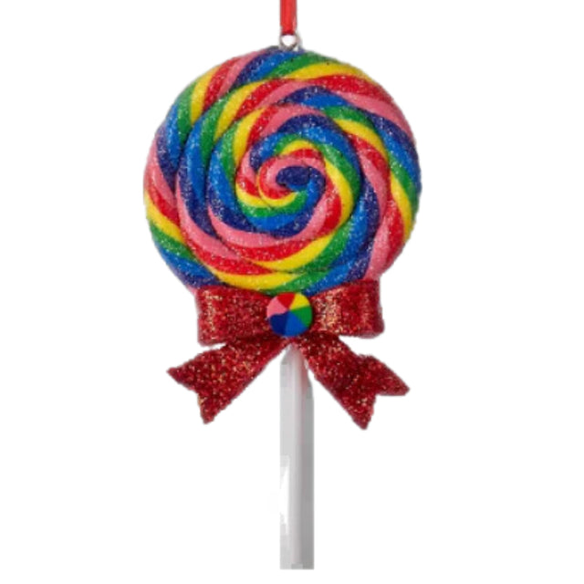 Round Glitter Lollipop - Red Bow 16.51Cm