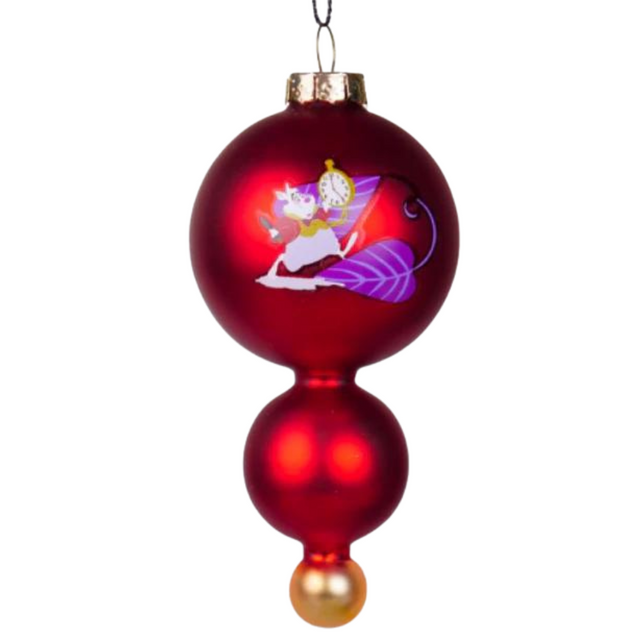 White Rabbit Decoration (Red Glass Bauble)