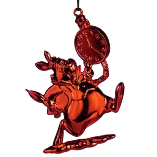 White Rabbit 3D Metal Ornament (Red)