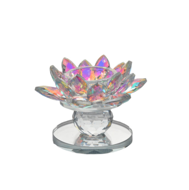 Crystal Footed Flower Candle Holder 8.5X11cm