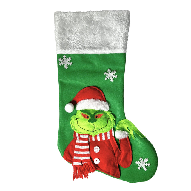 Grinch Stocking 46X26Cm - Green