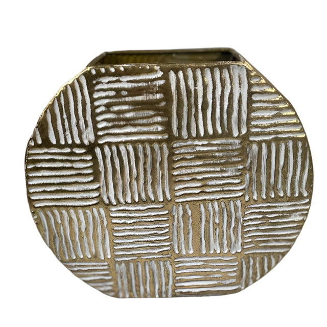 Metal vase gold 23x8.9x20.3cm