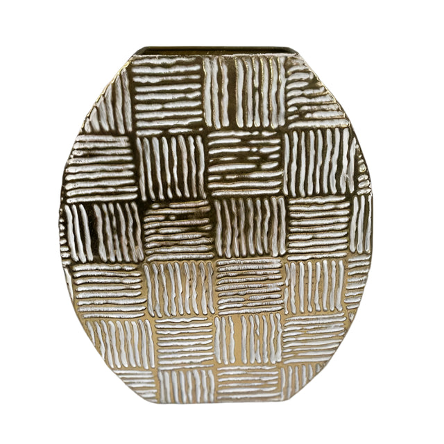 Metal vase gold 25.5x7x30.5cm