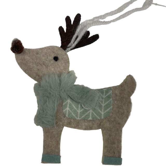 Reindeer With Green Scarf 4X15X10Cm