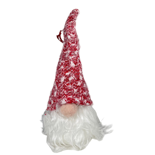 Gnome Hanging Polyester, Foam 5X5X20Cm, White, Light Red Stripes