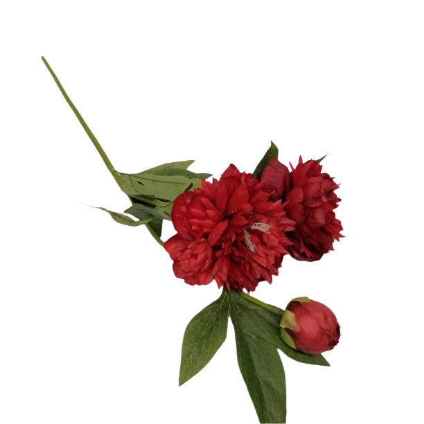 Peony 3 Head 72cm - Red