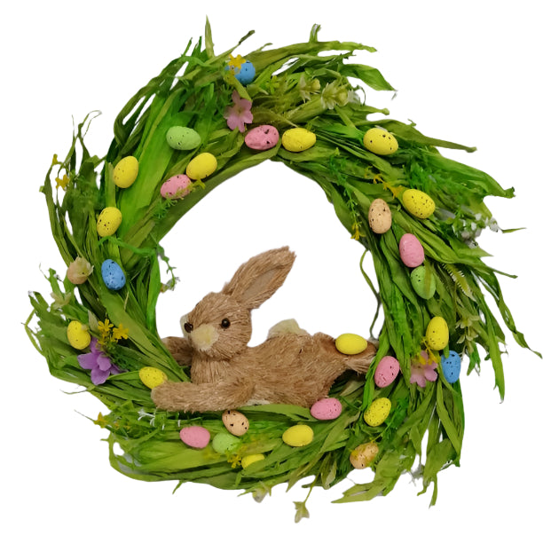 Rabbit and eggs wreath 45cm