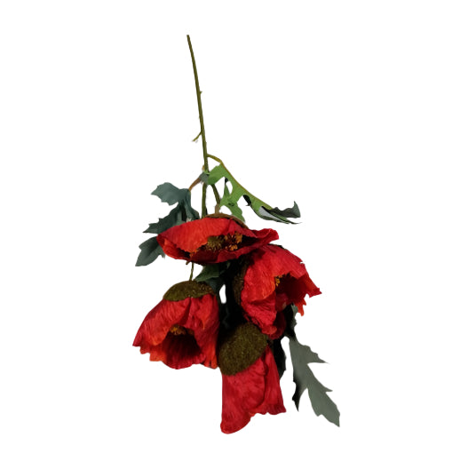 Poppy on stem 44cm - Red