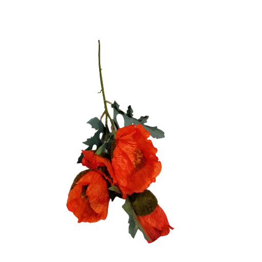 Poppy on stem 44cm - Orange