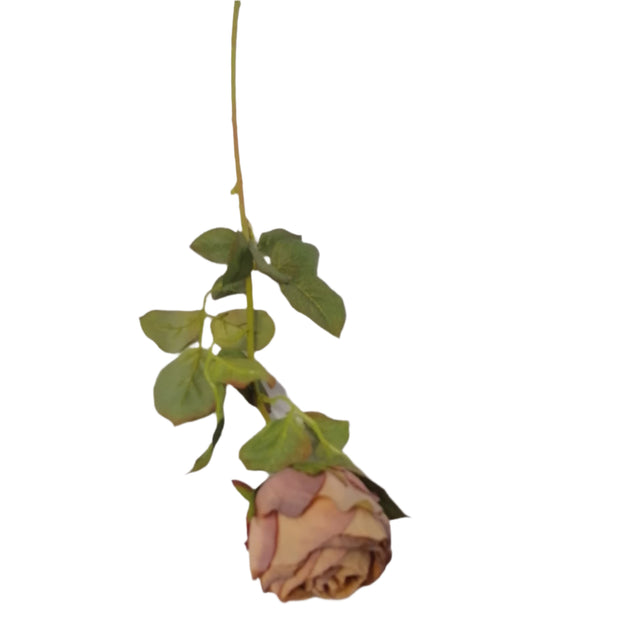 Rose on stem 75cm - Vintage Orange