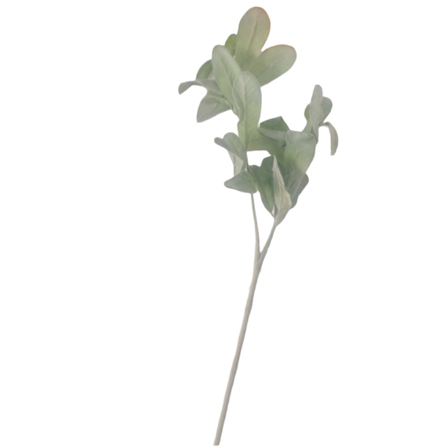 Flocked Stachus Leaf on Stem 65cm - velvet lambs ear leaves