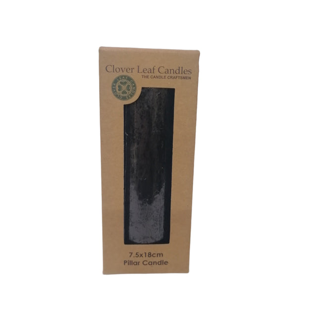 Candle Pillar Black 7.5x18cm
