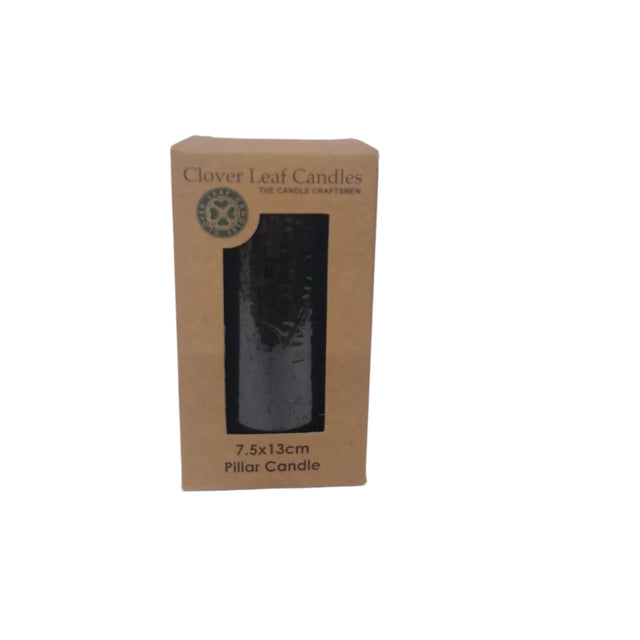 Candle Pillar Black 7.5x13cm