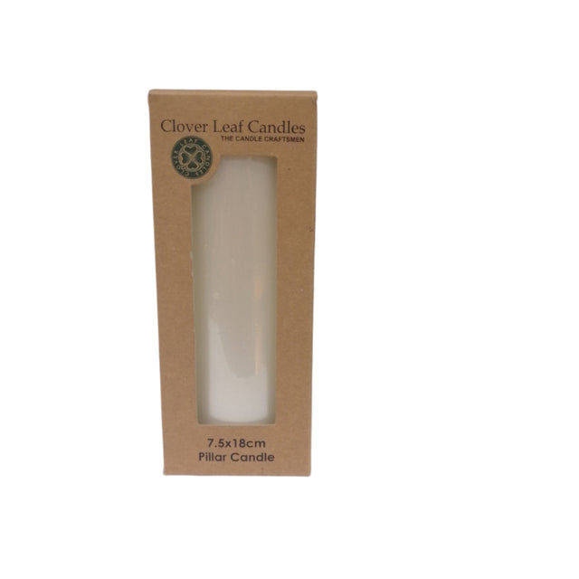 Candle Pillar Pearl White 7.5x18cm