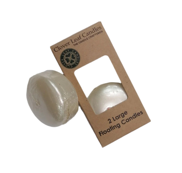 Candle Floating Pearl White 7x4cm x2