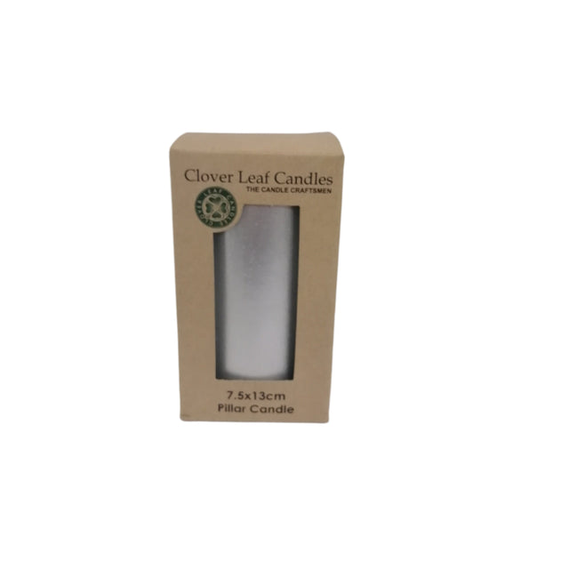 Candle Pillar Silver 7.5x13cm