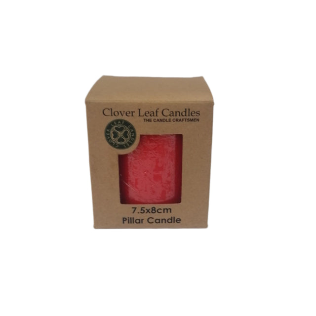 Candle Pillar Chinese Red 7.5x8cm