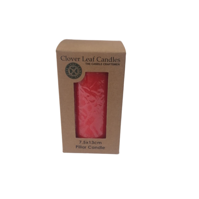 Candle Pillar Chinese Red 7.5x13cm
