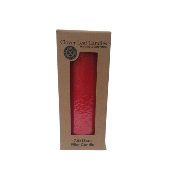 Candle Pillar Chinese Red 7.5x18cm