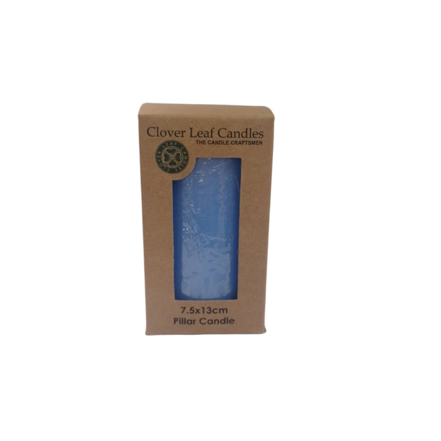 Candle Pillar Azure Blue 7.5x13cm