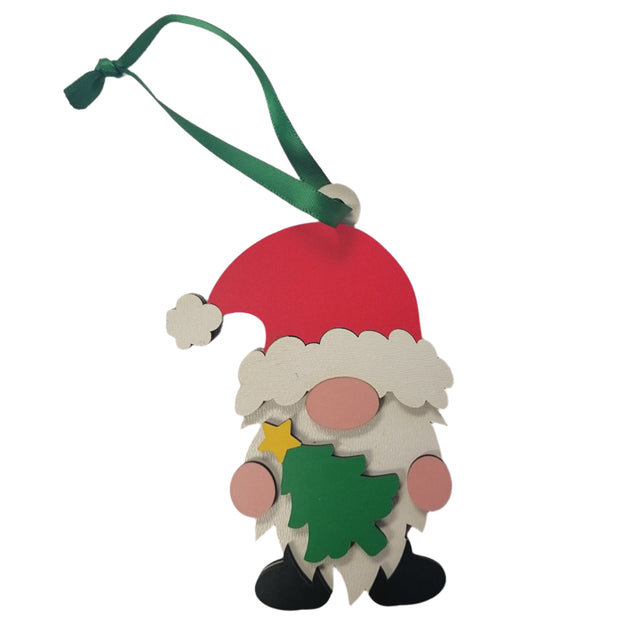 Gnome wooden 9.5cm - Holding Christmas Tree