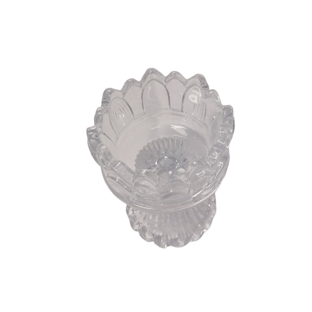 Glass candle holder - Flower design 8x10.5cm