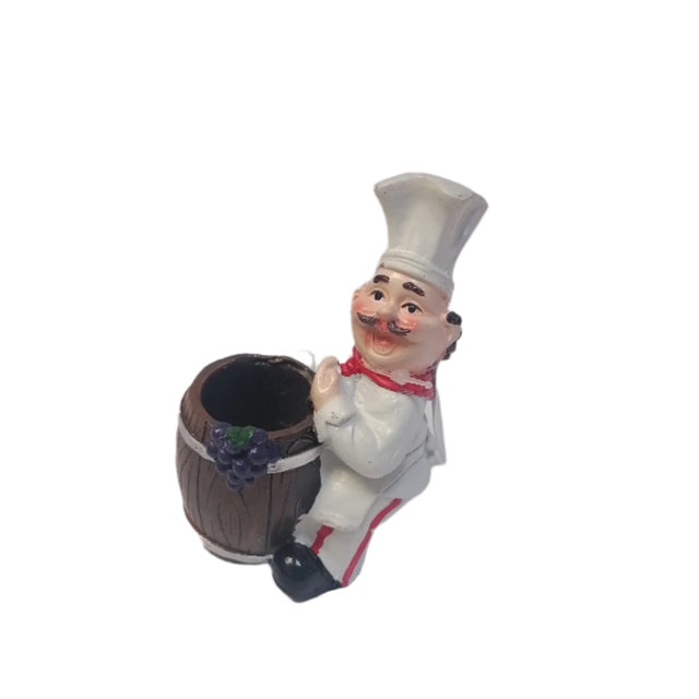 Chef with Wine Crate 6X7X10.5cm