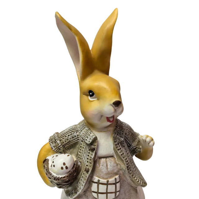 Rabbit with egg in basket 27cm