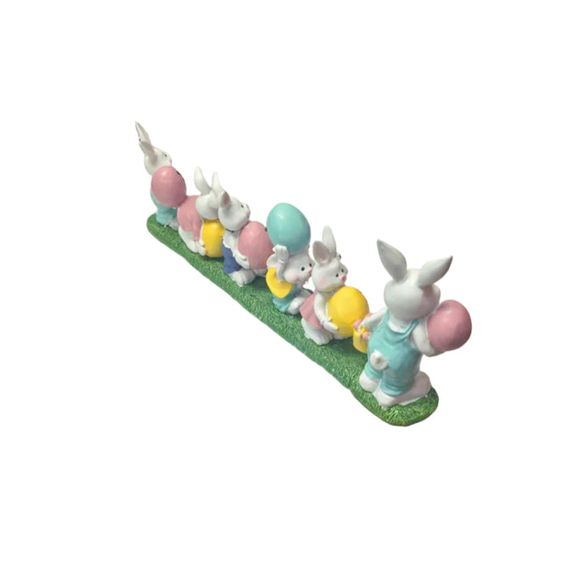 Rabbit family with easter eggs 19x39cm