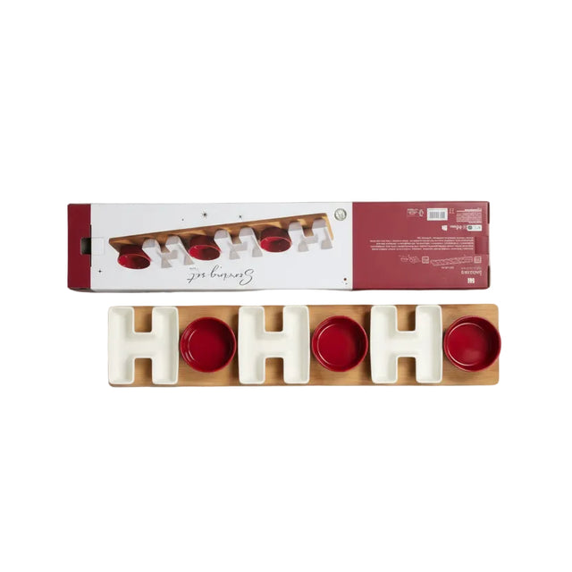 Set of 7psc serving set - Dishes and bamboo tray