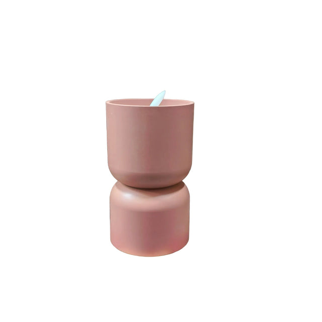 LED Candle 10x16.5cm - Red brown