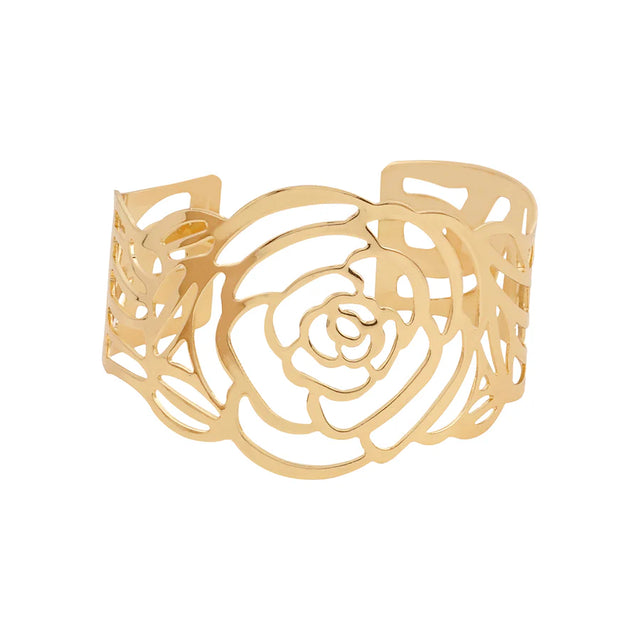 Napkin Rings Gold - Flower design X 4