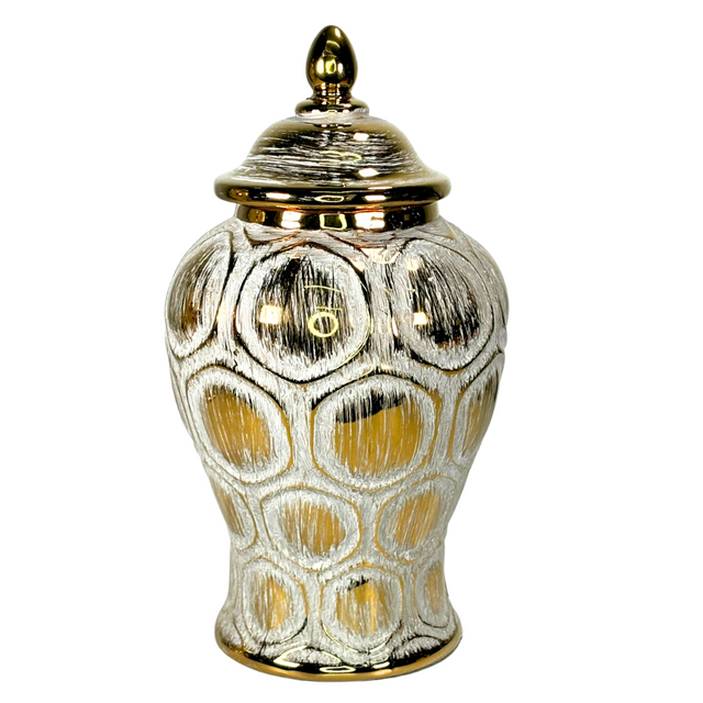 Ginger Jar Beige & Gold 15.7X27.6Cm