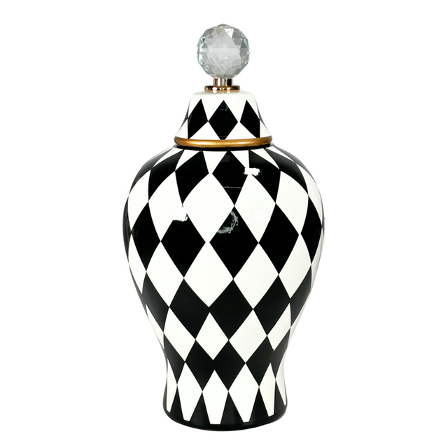Ginger Jar Black & White 16.5X32Cm