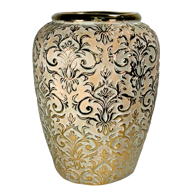 Ginger Jar Beige With Gold 19.5X25.5cm